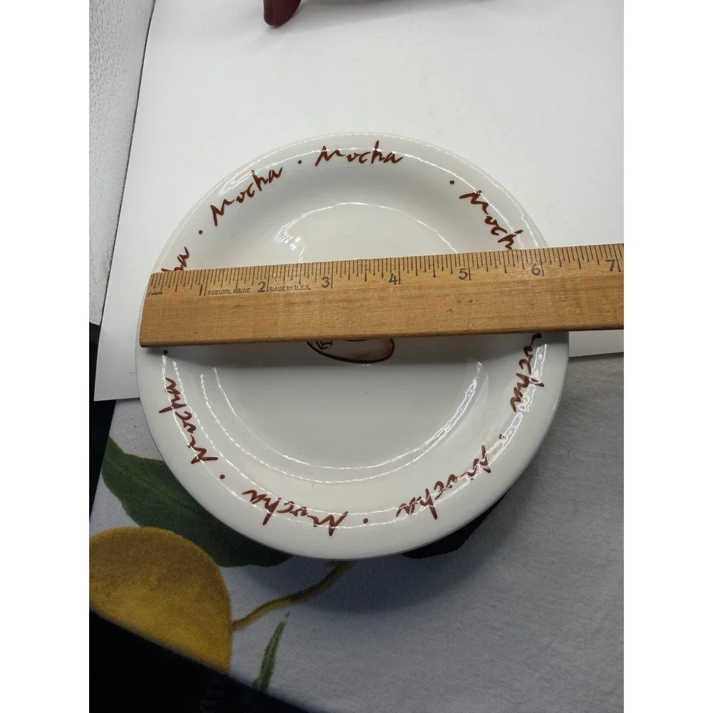 Pottery Barn Outlet Mocha Cappuccino Coffee Appetizer Dessert‎ Plates Set of 4